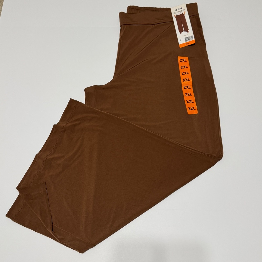 Three Dots Brown Stretch Lounge Pants